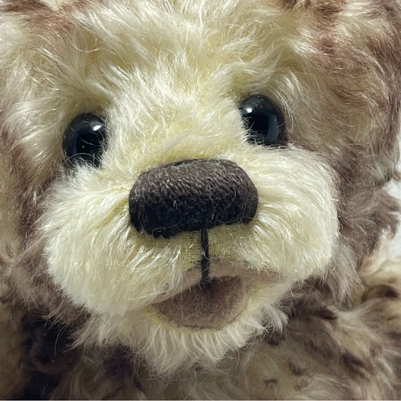 Antique Old Teddy Bear Brown mohair open mouth Embroidered Nose - Picture 6 of 10